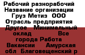 Рабочий-разнорабочий › Название организации ­ Груз-Метиз, ООО › Отрасль предприятия ­ Другое › Минимальный оклад ­ 25 000 - Все города Работа » Вакансии   . Амурская обл.,Благовещенский р-н